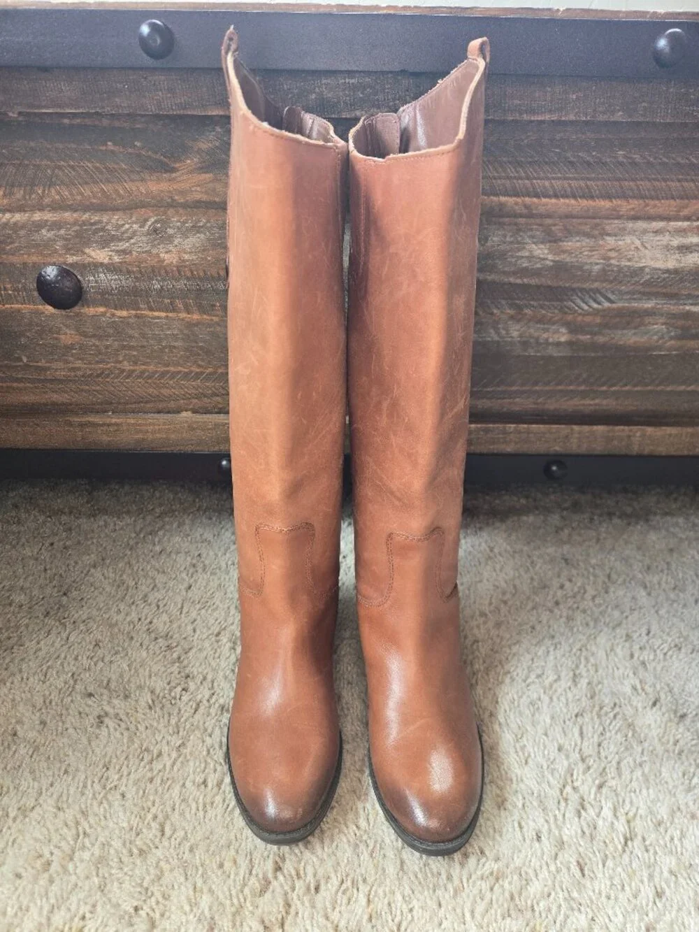 Sam Edelman Penny Leather Riding Boots Whiskey Brown Youth US Size 3/Womens 4.5